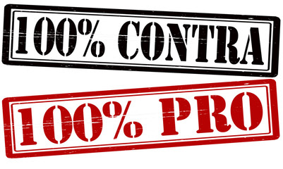 Fototapeta premium One hundred percent pro and contra