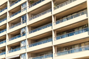 Balconies of modern apartment building