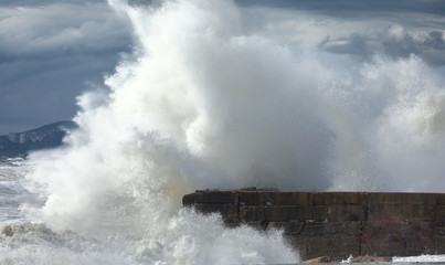 Fototapeta na wymiar Breaking storm wave 