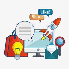 digital marketing technology icon vector illustration design