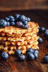 Stack of Waffles with Blueberry.