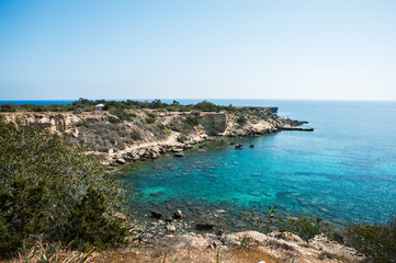 Fototapeta premium blue sea. Cyprus. cape greco national forest park 