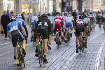 Papier Peint photo autocollant Vélo Groupe de cycliste pendant la course de rue