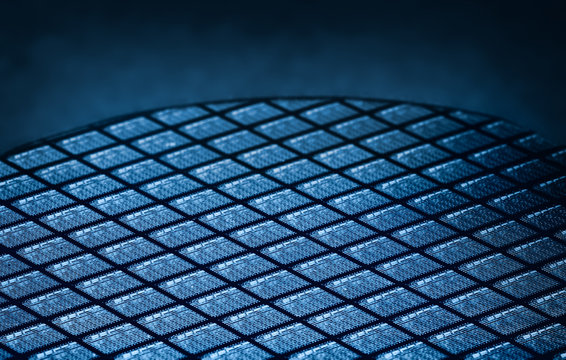 Detail of Silicon Wafer Containing Microchips