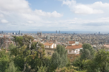 Fototapeta na wymiar View on Barcelona city center