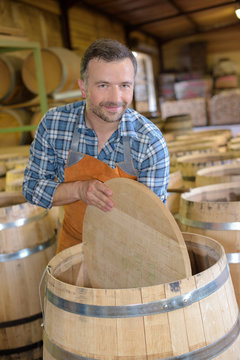 worker in the cooperage