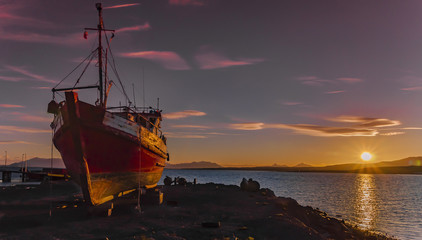 zachód słońca w Puerto Natales © Rafał Bachanek