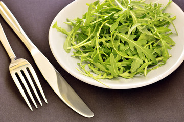 fresh green arugula salad