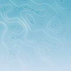 Topography map style pattern - bold and dotted white lines on light blue background. Texture for documents, textile, wrap or wallpaper.