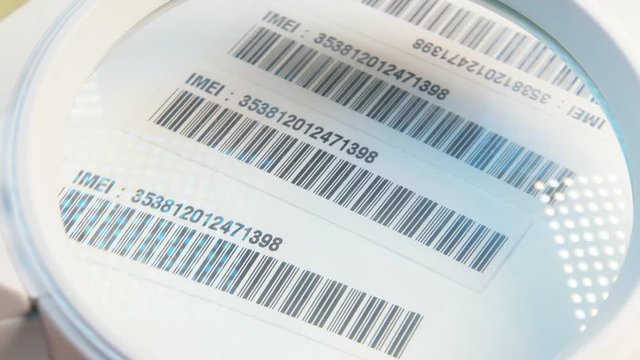 Close up of a standard barcode label
