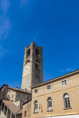 Fototapeta na wymiar Campanone Torre Civica in Bergamo