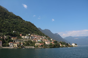 Fototapeta na wymiar Peninsula Lavedo and Lenno on Lake Como, Lombardy Italy 