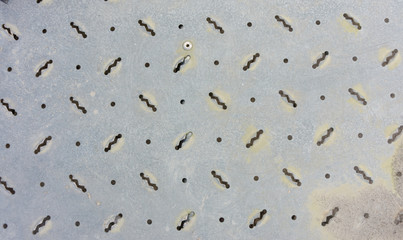 Rusted patterned steel plate
