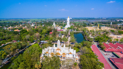 
amazing architect pavilions stupa
 pagodas statues arch Castle Tower palace sculpture church  garden and pool are builded inside of Phai Rong Wua temple.