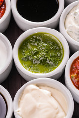 Sauce fresh basil, pine nut, garlic, cheese parmesan, olive oil, mayonnaise, soy sauce