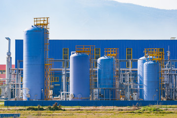 Industrial silos of a modern factory.