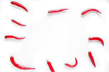 chili food with red pepper on white background top view mockup