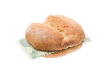 Bread with Banknote, Concept of Inflation and Hyperinflation