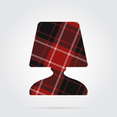 red, black tartan icon - bedside table lamp