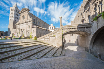 Viterbo, Italy - A sunday morning in the medieval city of the Lazio region, district named San Pellegrino