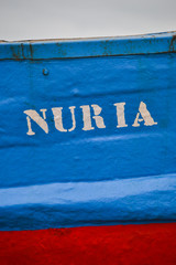 Fototapeta premium The name of Nuria in a boat