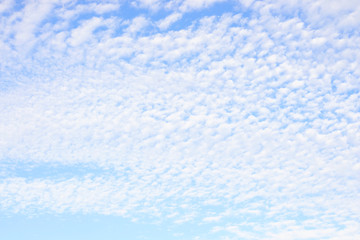 Blue sky and altocumulus clouds.