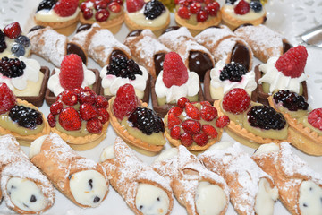 Tray with various types of Sicilian desserts