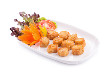 Deep Fried Crab meat roll On the plate