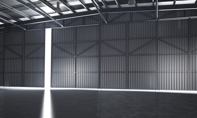 3d rendering beautiful empty warehouse