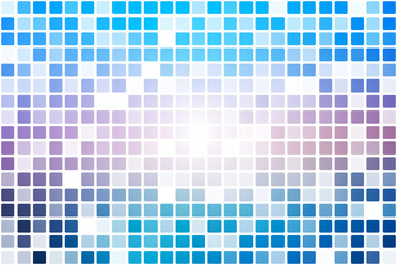 Blue shades pink occasional opacity mosaic over white