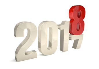 2018 new year 3d rendering symbol isolated