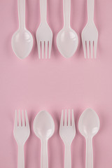 white cutlery pink border
