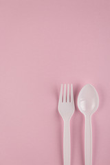 white cutlery pink pair