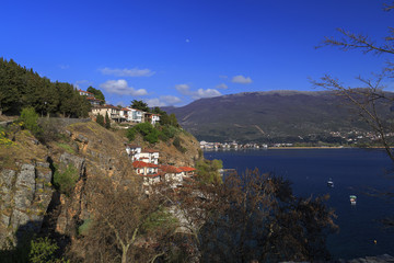 Fototapeta na wymiar Coastal view of Ohrid, Macedonia