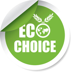 Eco choice green Label, Sticker, Tag, Sign And Icon Banner Business Concept, Design Modern.