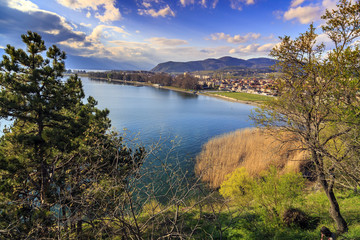 Fototapeta na wymiar Natural landscape scene with clouds, Lake Ohrid, Macedonia