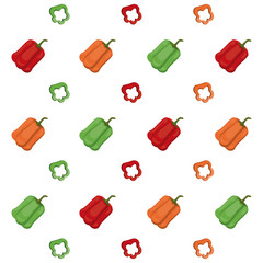 peppers vegetables ingredient food cook seamless pattern vector illustration