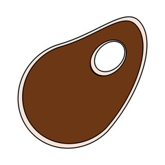 colorful silhouette piece big steak vector illustration