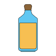 colorful silhouette glass bottle with olive oil vector illustration