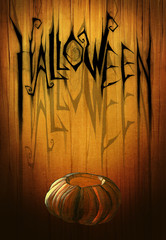 Halloween background illustration with pumpkins