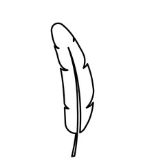 feather icon over white background. vector illustration