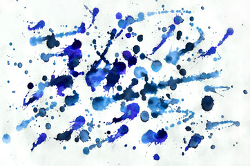 Fototapety  Kolorowe niebieskie tło akwarela na tapetę. Akwarelowa jasna ilustracja kolorowa