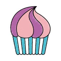 sweet cupcake icon over white background. vector illustration
