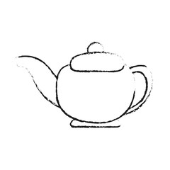 blurred silhouette tea kettle for hot drinks vector illustration