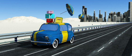 Naklejka premium 3d illustration of the flag Sweden