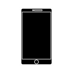 smartphone device icon over white background. vector illustration