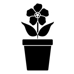 beautiful flower in a pot icon over white background. vector illustration