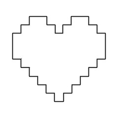 Obraz premium pixel heart icon over white background. vector illustration