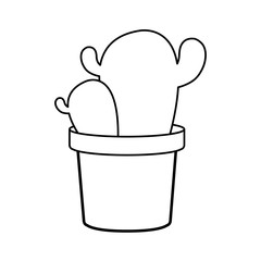 cactus in a pot icon over white background. vector illustration