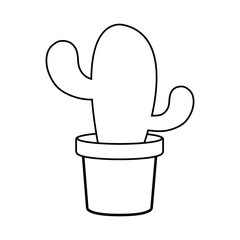 cactus in a pot icon over white background. vector illustration
